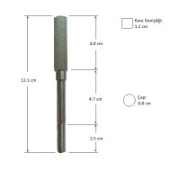 Mateka soğan doğrama makinesi bıçak mili; 1.2 cm kare bıçak yuvası ve 12 cm toplam boy ölçüsüyle orijinal yedek parça. Paslanmaz metal yapılı, 0.8 cm alt vida çapına sahip, Mateka 260m ve lahmacun makineleriyle tam uyumlu tamir ve onarım mili görseli.