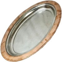Şık sofralar için bakır malzemeden kapaksız model olarak imal edilen, 33x40 cm ölçülerine sahip profesyonel otantik etli pilav sunum ve büyük boy bakır kebap yemek servis tabağı. Güvenle hemen satın alabilirsiniz!