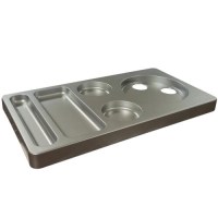 Otel odalarında çay, kahve ve hafif yemek ikramları için tasarlanan bu gümüş görünümlü ikram tepsisi; 22.5x42.5x3 cm boyutları ve kaliteli yapısıyla uzun ömürlü kullanım sunarak otelinizin prestijini ve misafir konforunu yükseltir.