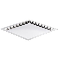 Açık büfeler, oteller, restoranlar ve davetlerde meze, sos, tadımlık ve mini ikram sunumları için 304 kalite paslanmaz çelikten üretilmiş; 12x12 cm kare ölçüsü, 1 mm sağlam kalınlığı ve ayna parlatmalı yüzeyiyle şık ve ekonomik servis tepsisidir.