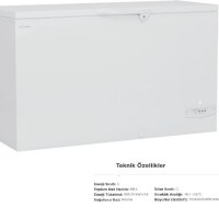1504x695x895 mm boyutlarında, 416 L net hacimli sandık tipi derin dondurucu. C iklim ve enerji sınıfı standartlarında, yıllık 565,39 kWh enerji harcayarak yüksek tasarruf sağlar. -18 / -23 °C stabil soğutmasıyla donmuş gıdalarınız her an güvendedir.