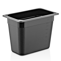 32.5x17.6x20 cm ölçülerinde siyah polikarbonat şarküteri küveti. 6.5 litre hacimli, kırılmaya dayanıklı, istiflenebilir siyah plastik gastronom kap. Reyon meze teşhiri ve soğuk saklama için uygundur. İmalatçısından kaliteli şarküteri meze teşhir küvetler