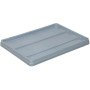 Çamaşır ve tekstil sepetleri için %100 birinci kalite UV katkılı gri polietilen plastik malzemeden üretilmiş, darbelere dayanıklı, 57 cm uzunluğunda ve 41.5 cm enindeki endüstriyel sepet kapağının stüdyo fotoğrafı.