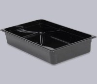 1/1-100 mm siyah plastik gastronom kap, yüksek kaliteli malzemeden üretilmiştir. Maksimum 60°C yıkama sıcaklığına uygun yapısıyla uzun ömürlü kullanım sağlar. Şeffaf ve paslanmaz seçenekleri mevcuttur. Profesyonel mutfakların hijyenik çözüm ortağıdır.