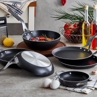 3,50 mm kalınlığında alüminyum gövdeli, iç-dış yapışmaz kaplamalı, perçinli çelik saplı 36 cm profesyonel wok tava.