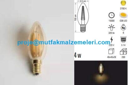Rustik Led Ampul:Rustik ampul modellerinden olan bu rustik led ampul loş E14 duy uyumlu 4 Watt gücünde loş bir ışık sağlar dekotif ve modern bir görünüme sahiptir - Rustik led ampul satışı 0212 2370759