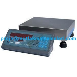 24x30 cm paslanmaz çelik kefeli, kırmızı LED ekranlı, su ve toz geçirmez membran tuş takımlı, 1 gram hassasiyetli profesyonel sanayi tipi masaüstü baskül ve elektronik terazi.