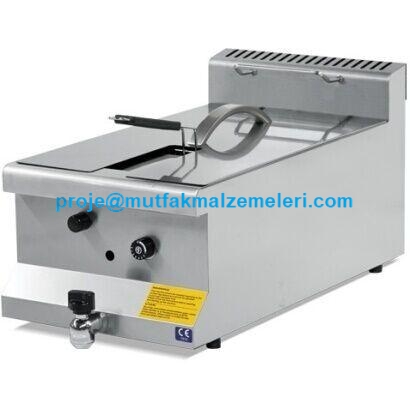 Lokanta ve büfeler için tasarlanmış 12 kW gücünde, LPG ve doğalgaz uyumlu, 12 litre kapasiteli tekli endüstriyel fritöz. Yağ tahliye musluğu ve paslanmaz sepeti bulunan 40x73x28,5 cm ölçülerindeki ürünü İstanbul dan 81 ile hızlı kargo ile sevk ediyoruz.