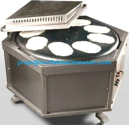 1320x1520x1200 mm ölçülerinde, paslanmaz gövdeli, döner tablalı, hız ayarlı, CE belgeli ve GAZMER onaylı profesyonel gazlı lavaş pişirme fırını görseli. #lavaşfırını #lavaşpişirme #endüstriyelmutfak #dürümcü #yufkamakinesi #lavaşocağı