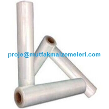 İmalatçısından 45 cm genişliğinde 9 mikron gıda streç film kolisi; koli içerisinde 16 adet 300 metrelik rulo barındırır. Gıda paketleme makineleriyle uyumlu, yüksek yapışma özelliğine sahip şeffaf mutfak streçleme filmi. #MutfakEkipmanı