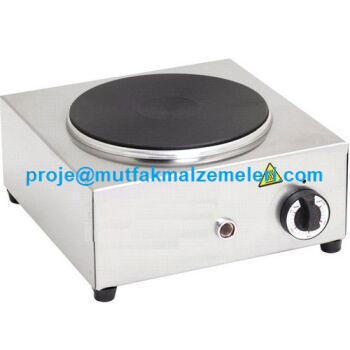 25x30x13 cm ölçülerinde, paslanmaz çelik gövdeli ve 190 mm döküm pleytli profesyonel elektrikli tekli ocak. Termostat kontrollü, ikaz ışıklı, kompakt ve ergonomik tasarıma sahip, büfe ve kafe tipi kullanıma uygun dayanıklı elektrikli pişirici ünite.