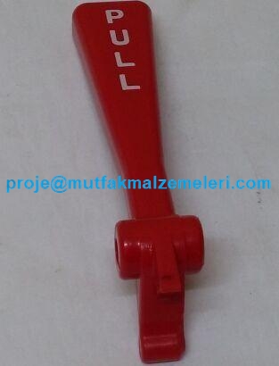 Ugolini Musluk Kolu:Karlı buzlu şerbetlik musluk kolları limonata makinası muslukları Ugolini ice slush yedek parçalarından bu kırmızı musluk üzerinde Pull yazılı Ugolini musluk koludur.Orijinal Ugolini musluk yedek parçasıdır.Ugolini ice slush makinesi